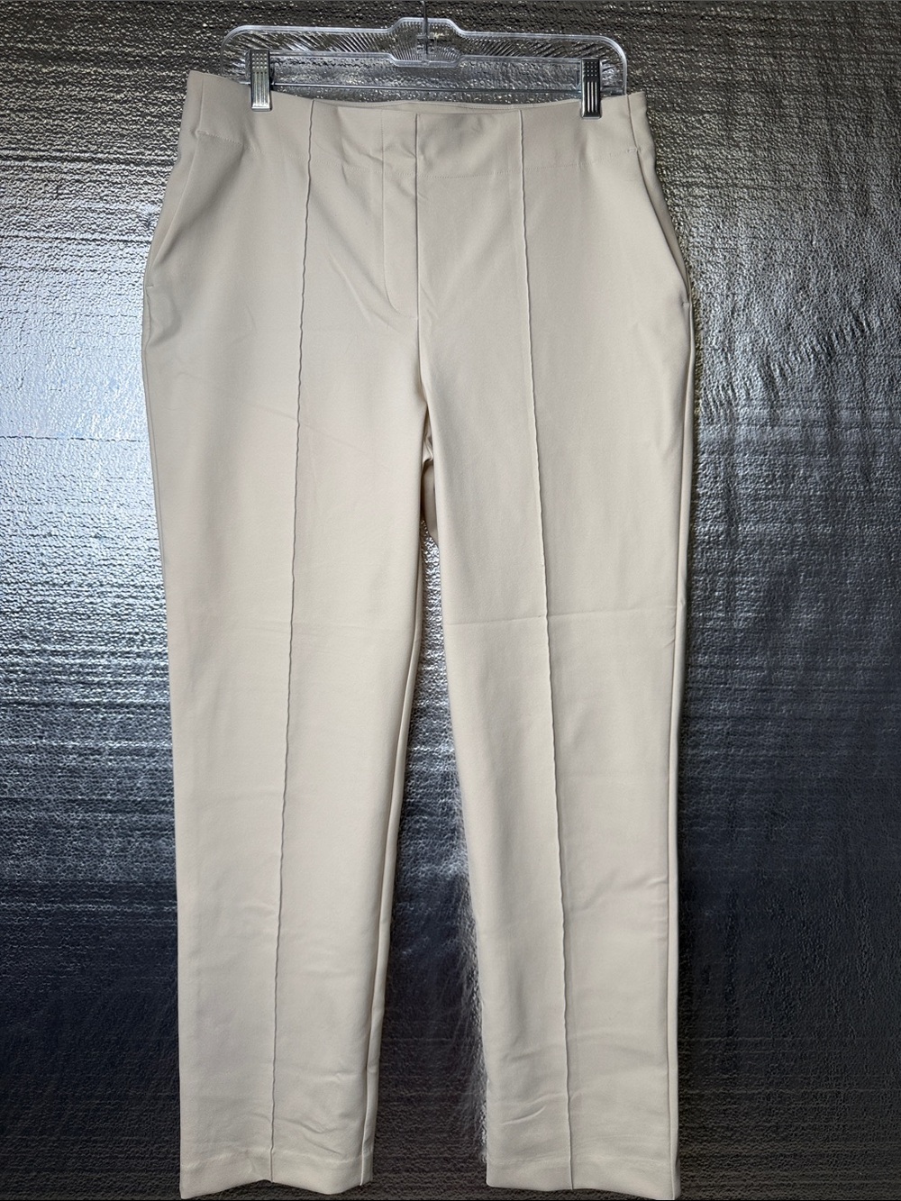 Rachel Zoe Cream Straight-Leg Ponte Trousers